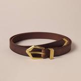 Lucky Brand Leather Geometric 3-Pc Buckle Set in Brown, Size S