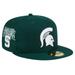 Men's New Era Green Michigan State Spartans Throwback 59FIFTY Fitted Hat