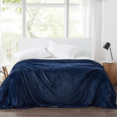 Solid Plush Blanket by Cannon in Dark Blue (Size KING)
