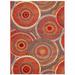 Liora Manne Marina Circles Indoor/Outdoor Rug by Trans-Ocean Import in Saffron (Size 6'6" X 9'4")