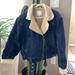 Zara Jackets & Coats | New Zara Women's Cropped Faux Shearling Demin Oversize Jacket Size M | Color: Blue | Size: M