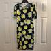 Lularoe Dresses | Lularoe Black Julia Short Sleeve Dress Yellow Flowers Xs | Color: Black/Yellow | Size: Xs