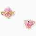 Kate Spade Jewelry | Kate Spade New York Pink Tea Pot And Tea Cup Mix Matched Stud Earrings | Color: Gold/Pink | Size: Os