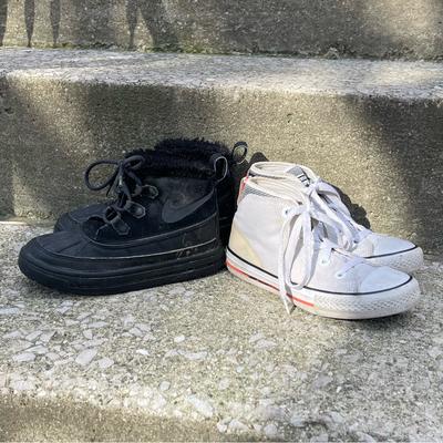 Converse Shoes | Kids’ Shoes Bundle Converse And Nike Acg Boots Kids’ Size 13 | Color: Black/White | Size: 13g