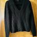 Ralph Lauren Sweaters | Classic Ralph Lauren Cable Knit Black 100% Cashmere Sweater. V-Neck. Size M | Color: Black | Size: M