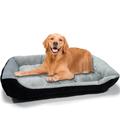 Heatail Hundebett Grosse Mittelgroße Hunde, Waschbar - Flauschig Hundebett, rutschfeste Unterseite, Hundekissen, Hundekorb, weiche Polsterung, Hundesofa, erhöhte Ränder (80×60×15cm Grau).