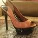 Jessica Simpson Shoes | Jessica Simpson Tan Double Platforms Slingbacks! | Color: Black/Tan | Size: 10