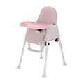 LAEEKCKC Adjustable 3-in-1 Baby Highchair Infant High Feeding Seat Toddler Table Chair (Pink)