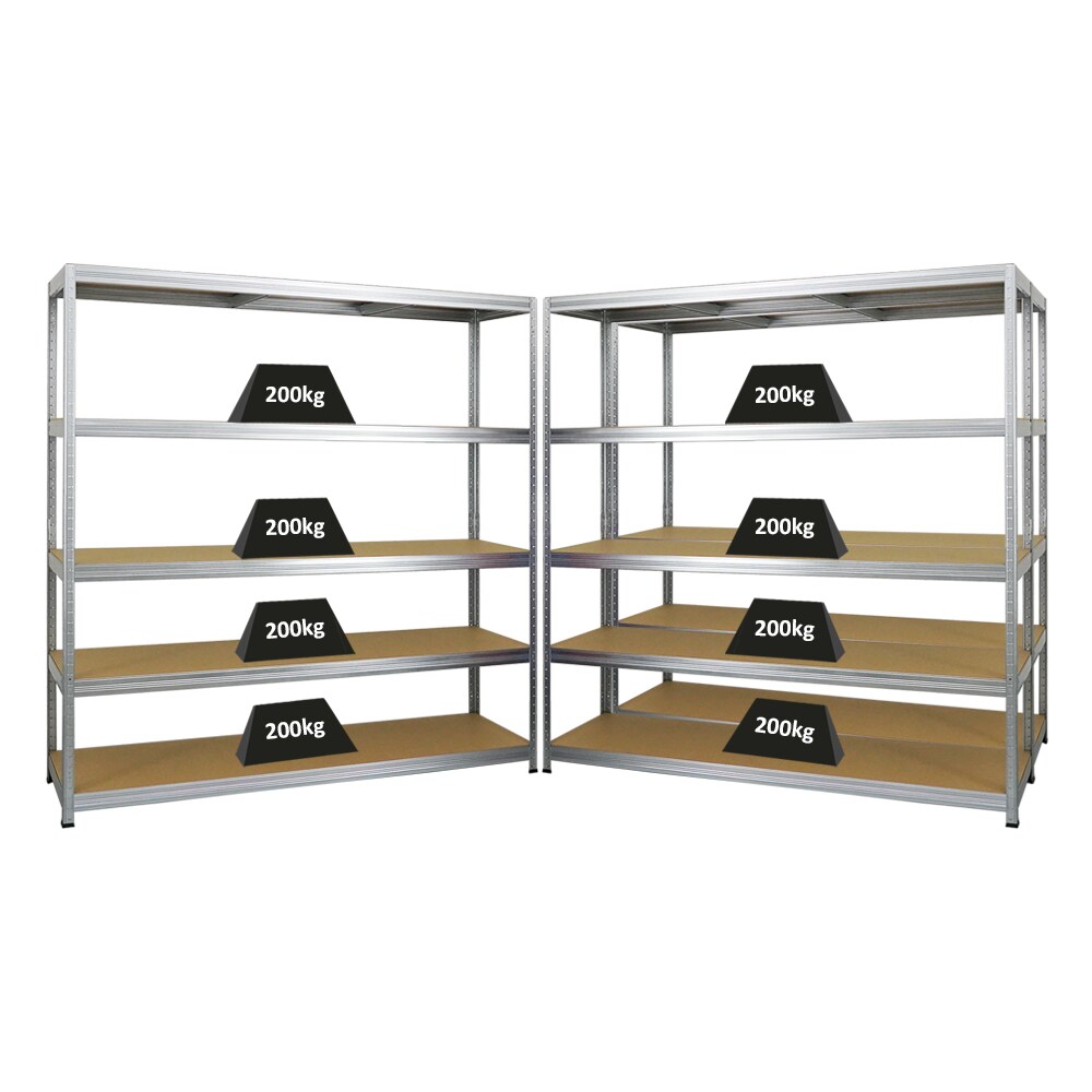 PROREGAL Mega Deal | 3x Schwerlastregal Giant Elephant | HxBxT 180x180x45cm | Fachlast 200kg | Verzinkt | Garagenregal, Lagerregal, Steckregal Image