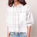 Free People Tops | Free People Cropped Batwing Button Down; Small | Color: Cream/Gray | Size: S