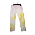 Levi's Jeans | Levi's Mens Pink And Yellow 501 93 Straight Tie Dye Denim Jeans Size 33/32 Funky | Color: Pink/Yellow | Size: 33/32