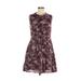 Jack Wills Casual Dress - A-Line: Burgundy Print Dresses - Women's Size 9