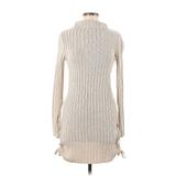ASOS Casual Dress - Sweater Dress Turtleneck Long Sleeve: Silver Dresses - Women's Size 8