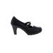 Paul Green Heels: Slip On Chunky Heel Classic Black Solid Shoes - Women's Size 4 - Round Toe