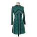 Free People Casual Dress - A-Line High Neck 3/4 sleeves: Green Dresses - Women's Size X-Small