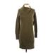 Harve Benard Casual Dress - Sweater Dress: Green Dresses - New - Women's Size Small