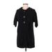 SONOMA life + style Casual Dress - Shift High Neck Short sleeves: Black Solid Dresses - Women's Size Medium