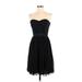 White House Black Market Cocktail Dress - Party Open Neckline Sleeveless: Black Solid Dresses - Women's Size 2