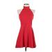 TOBI Cocktail Dress - A-Line: Red Solid Dresses - Women's Size X-Small