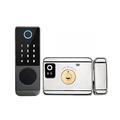 Outdoor Gate Double Fingerprint Lock Compatible with Tuya WiFi Smart Door Lock Digital Passcode IC Card Keyless Enter Electronic Lock (Color : Tuya Double) small gift