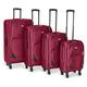 Bravich Suitcase Set - Red/Black. Set of 4 Soft Shell Suitcases with Spinner Wheels, Lightweight Suitcases for Check in & Hand Luggage. Large Suitcases Set with TSA Lock - 20", 26", 28" & 32" Size.