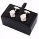 Men's Irregular Triangle Cutting Rhodium and French Shirt Dress Cuff Links for Wedding Business cuff link (D 17 * 17cm)