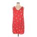 Old Navy Casual Dress - Shift V-Neck Sleeveless: Red Floral Dresses - Women's Size X-Large