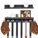 Wooden Baseball Bat Display Rack: Wall Mount Baseball Bat Holder - Hold 6 Bats + 6 Balls