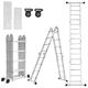 SAILUN 7-in-1 Multi-Purpose Aluminium Ladder 4 x 4 Steps Folding Ladder with Platform and Wheels, 4.7m,Max Load 150KG for Outdoor and Indoor