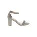 Dream Pairs Heels: Strappy Chunky Heel Cocktail Party Silver Shoes - Women's Size 7 - Open Toe