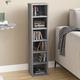 CIADAZ CD Cabinet Grey Sonoma 21x20x88 cm Engineered Wood, Book Shelf, Cd Storage Units, Large Bookshelf, Cd Rack, Curio Cabinet, Shelving Units For Storage