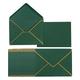 Tlilyy 100 Pack A7 Envelopes 5 x 7 Card Envelopes V Flap Envelopes with Gold Borders for Gift Cards, Invitations,(Dark Green)