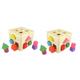 ERINGOGO 2pcs Geometric Sorter Wood Shape Sorter Preschool Toddler Toys Educational Shape Sorter Shape Sorting Shape Sorter Cube Wood Toy Toys for Kids Wooden Child Blocks Bamboo