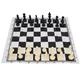 Portable Weighted Chess Pieces Set Black & White Game Board - Medieval Strategy Entertainment