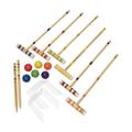 predolo Six Player Croquet Set Croquet Set for 6 Players with Wooden Mallets Sport Outdoor Croquet Set for Park Family Gatherings