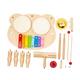 FAVOMOTO Toys Set Children's Drum Musical Toy Gift Musical Instrument Toy Musical Table Drum Kit Early Educational Toy Preschool Drum Toy Musical Instruments Toy Toddler Puzzle Metal Suite