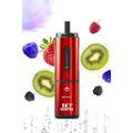 SKY Hunter 2600, Red | 4 in 1 | 2% : Fizzy Cherry, Cotton Candy, Strawberry Kiwi, Strawberry Raspberry Cherry, Disposable vape accessory, Twist SLIM, Pack of 5.