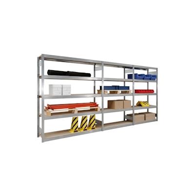 PROREGAL Weitspannregal FALKE | Medium-Duty | Grundregal | HxBxT 250x128x30cm | 6 Ebenen | Fachlast 250kg | Verzinkt Image