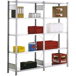 PROREGAL Fachbodenregal FALKE | Light-Duty | Grundregal | HxBxT 300x128x50cm | 7 Ebenen | Fachlast 150kg | Einseitig nutzbar | Verzinkt Image