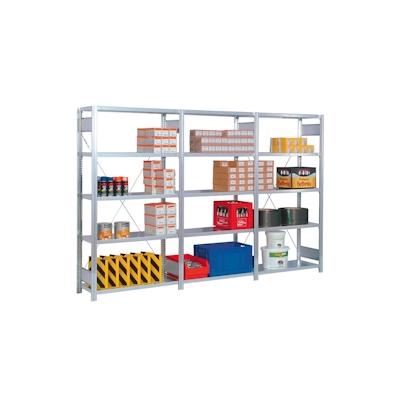 PROREGAL Fachbodenregal FALKE | Medium-Duty | Grundregal | HxBxT 250x128x30cm | 6 Ebenen | Fachlast 250kg | Einseitig nutzbar | Verzinkt Image