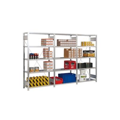 PROREGAL Fachbodenregal FALKE | Heavy-Duty | Grundregal | HxBxT 250x87x40cm | 6 Ebenen | Fachlast 350kg | Einseitig nutzbar | Verzinkt Image