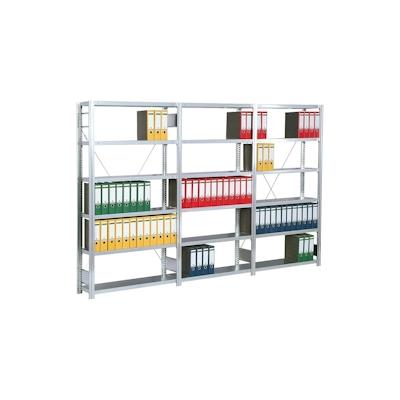 PROREGAL Büro-Fachbodenregal FALKE Stecksystem | Grundregal | HxBxT 232x100x30cm | 7 Stahlfachboden | Einseitig nutzbar | Verzinkt Image
