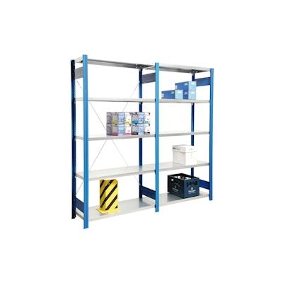 PROREGAL Fachbodenregal FALKE | Heavy-Duty | Grundregal | HxBxT 250x128x60cm | 6 Ebenen | Fachlast 350kg | Einseitig nutzbar | Rahmen Feuerrot Image