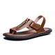 Men's Summer Sandals, Men Breathable Slip-On Non Slip Orthopedic Bunion Correction Sandals, Causal Style Open Toe Flip Flops, for Big Toe Bone Orthopedic, Plantar Fasciitis (Color : Brown, Size : 9.