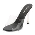 Summer Sandals for Women Uk Fashion Women Sexy High Heels Transparent Sandals Casual Shoes Comfort Slip on Dress Shoes for Women Women's Sandals & Slides Walking Sandals (Black, 4.50)