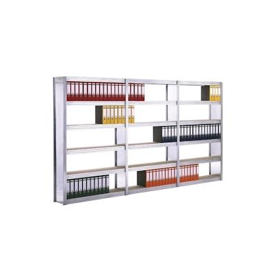 PROREGAL Aktenregal FALKE Stecksystem mit Seitenwand | Grundregal | HxBxT 250x128x30cm | 7 Spanplatten-Fachboden | Fachlast 250kg | Beidseitig nutzbar Image