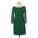 Banana Republic Casual Dress - Shift: Green Solid Dresses - Women's Size 2 Petite