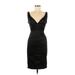 David Meister Cocktail Dress - Party Plunge Sleeveless: Black Solid Dresses - Women's Size 6