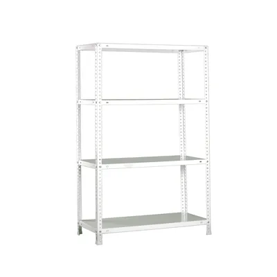 PROREGAL Schraubregal PANDA MID | HxBxT 150x110x50cm | Fachlast 90kg | Weiß | Regal Standregal Werkstattregal Lagerregal Kellerregal Image