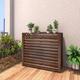 Air Conditioner Outside Unit Protective Cover Louver Grille Cover Privacy Screen Solid Wood Air Conditioner Flower Rack Outdoor Balcony Fence Shelf Floor Air Conditioner Outside Unit Cover (Size : 81